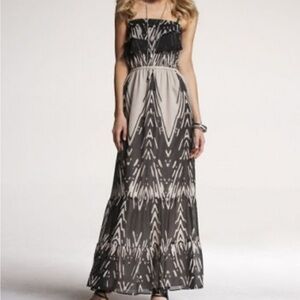 Express Black and Cream Tribal Print Maxi Dress